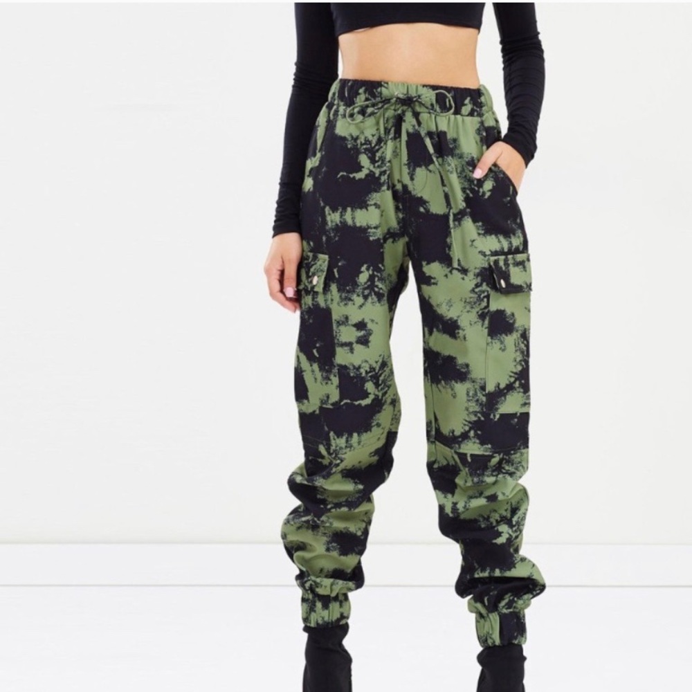 Missguided Blurred Camo Jogger Pants
